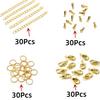30SET Tail Chain Handmade Extension Chain with Lobster Clasp and Droplets Tone Extended Connector For DIY Jewelry Making