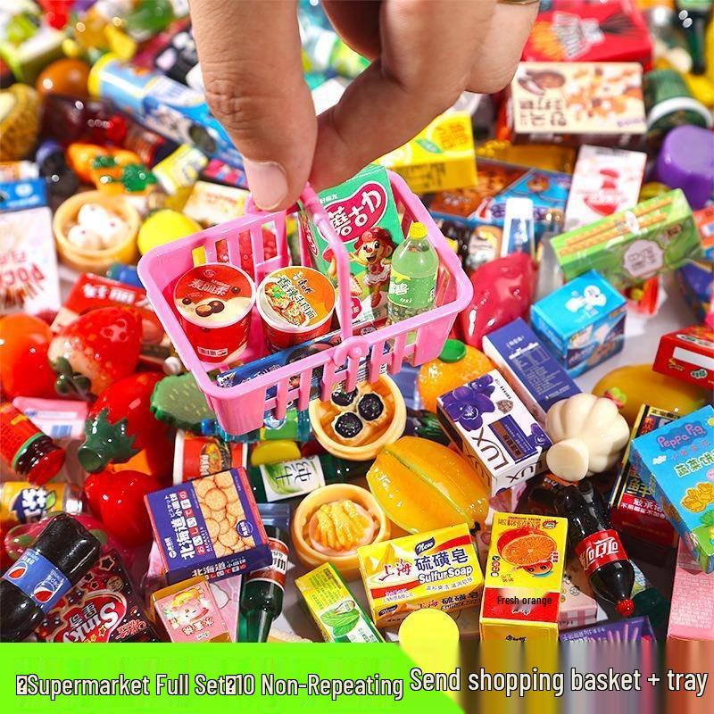 Miniature Food & Drink Set: Small Supermarket Model Toys for Pretend Play