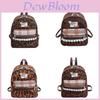 Nylon Street Style Backpack With Spliced Leopard Print For Daily Use And Commuting
