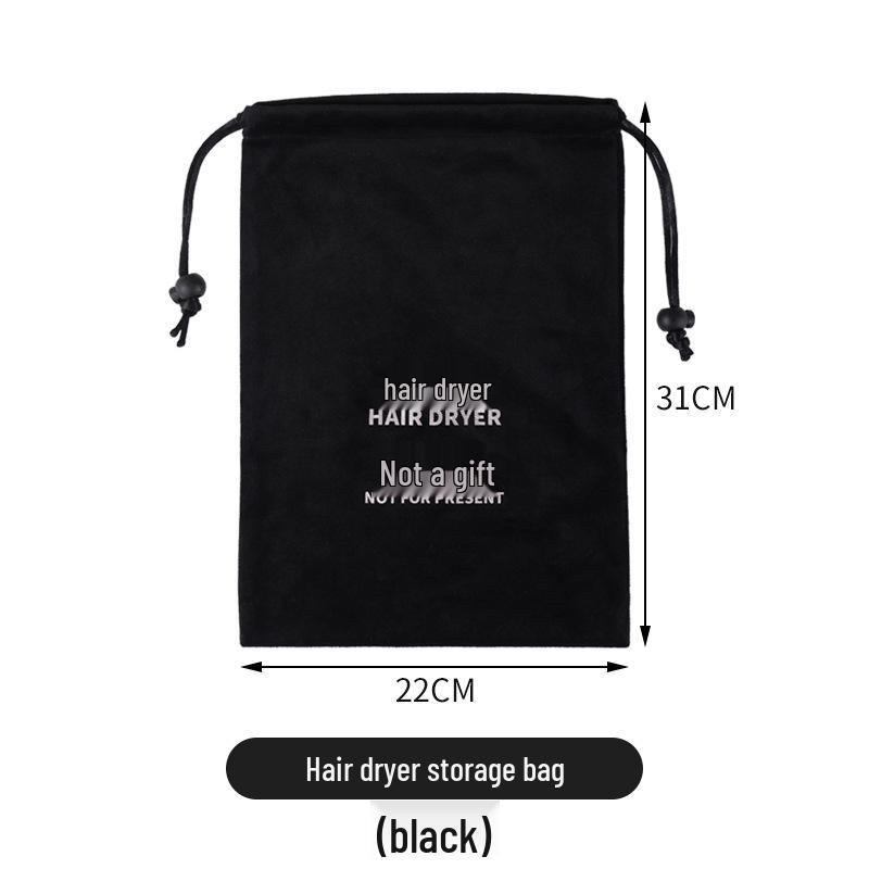 Custom Black Velvet Hair Dryer Storage Bag - Dustproof for Hotels & B&Bs