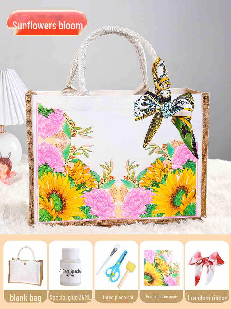 "Handmade Butterfly Canvas Gift Bag for Teacher’s Day and Creative Events"