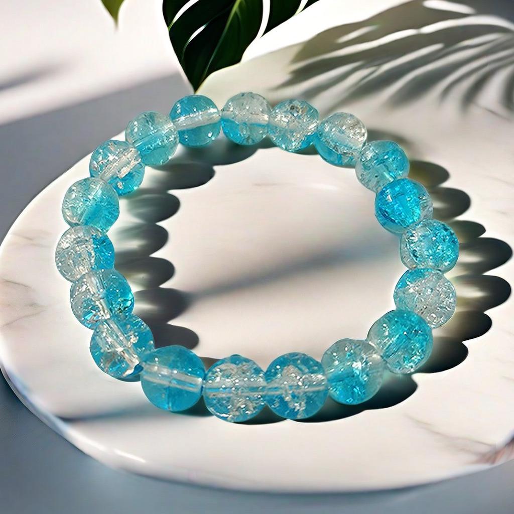 10mm Dopamine Jade Crushed Glass Bracelet: Women's Light Luxury Fidget Beaded Bracelet