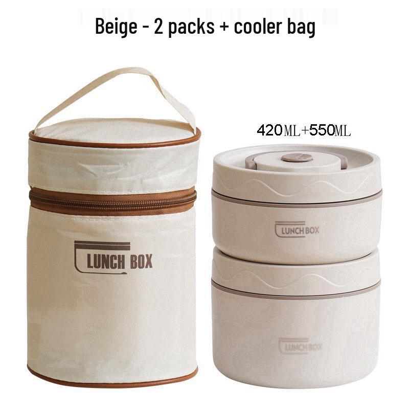 

Изолированный круглый ланч-бокс из нержавеющей стали 304 с крышкой, многослойный портативный контейнер для еды для студентов и офисных работников