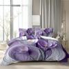 3pcs Bedding Set Purple Flowers 3D Printed Cozy Soft Duvet Cover King Queen Twin Size Birthday Gift for Adult Home Bedroom Decor