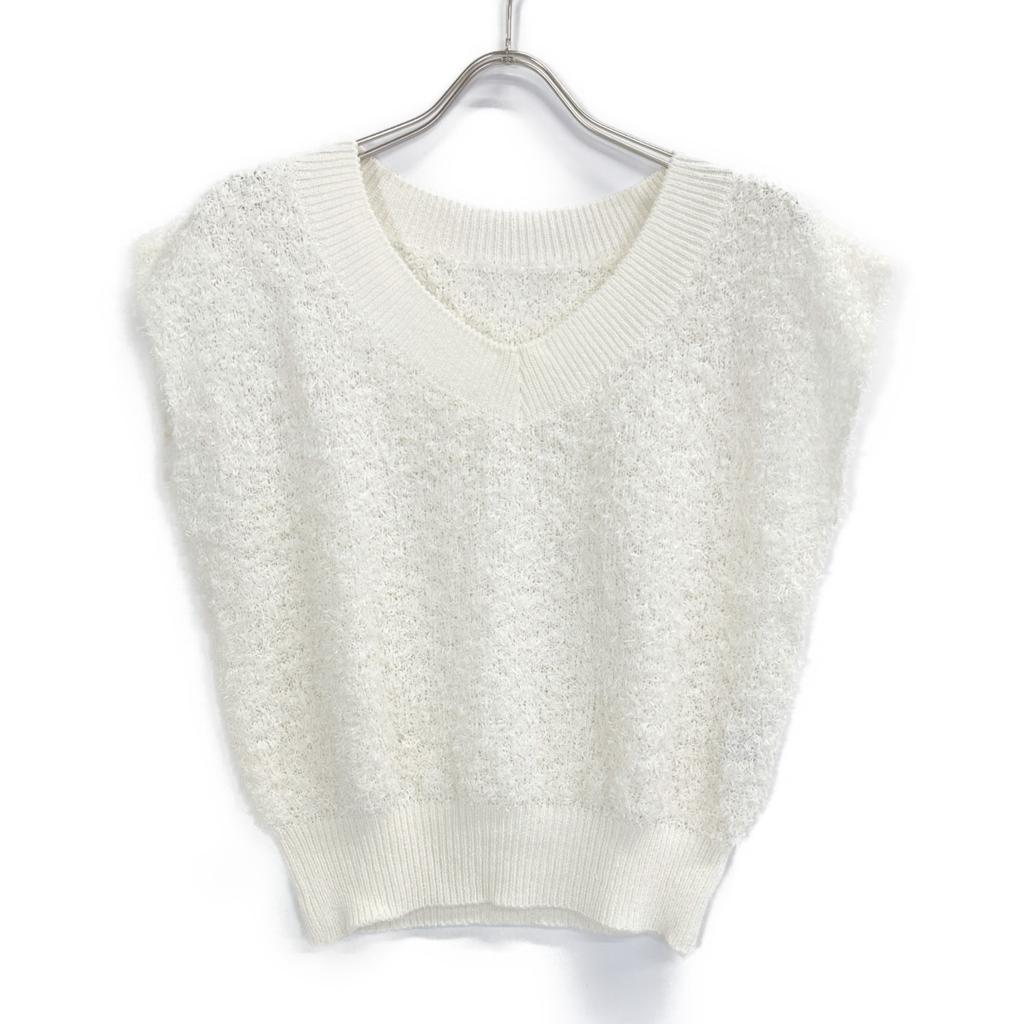ANAYI 25 Year Old White GIMA Feather V Pullover Tops 36 whiteUsed