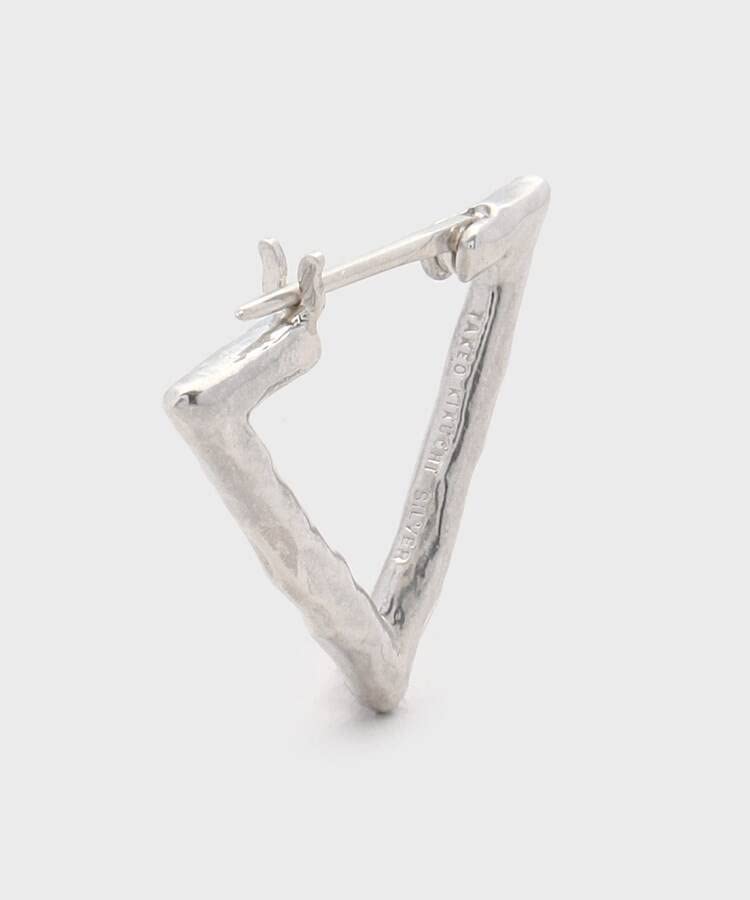 Takeo Kikuchi Triangle Hoop Silver Earrings In Silver 00 Men's (Made Japan) G8701305, (006) (Free)