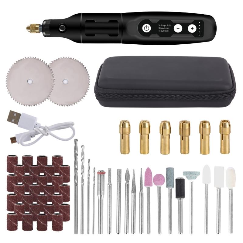 

USB Cordless Drill Rechargeable Engraving 3.7V 16000rpm Variable 5 Speed Adjust Rotary Tool Mini Grinder Engraver 1