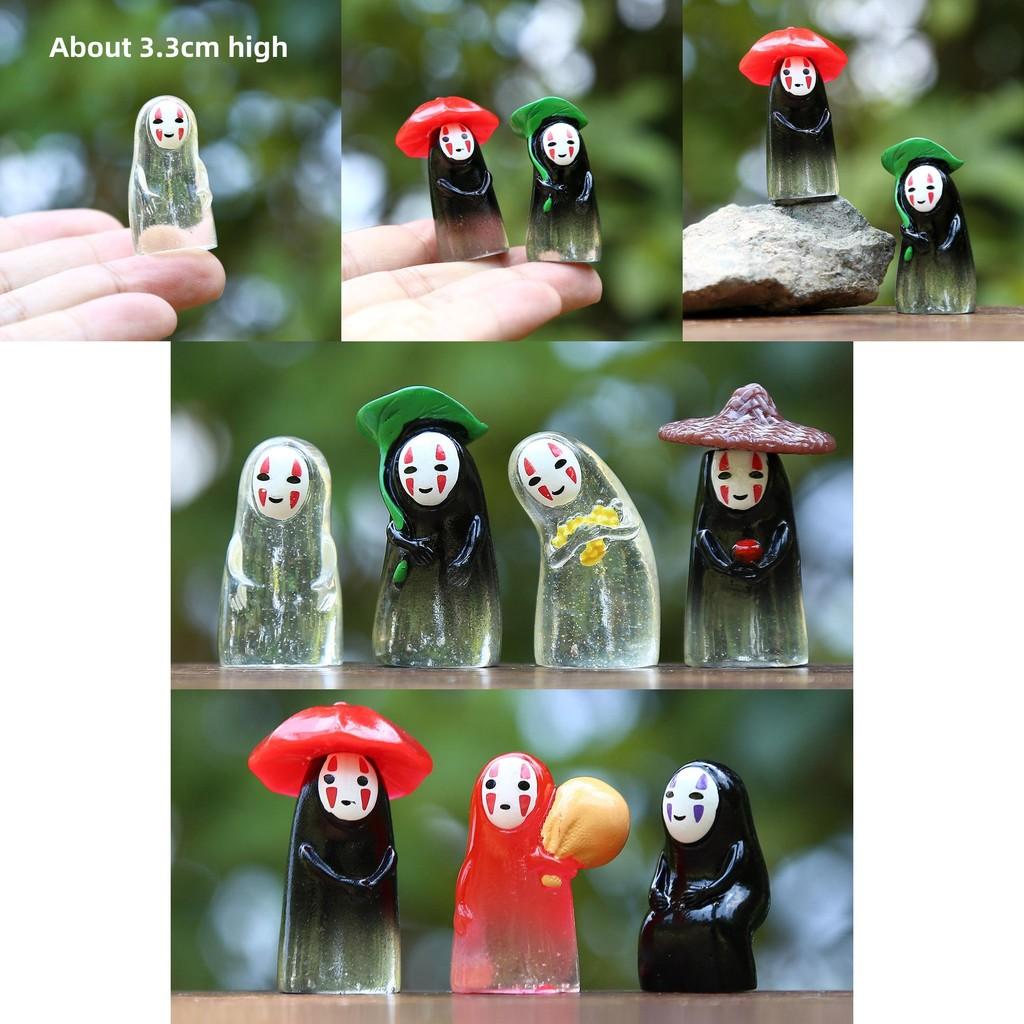 No Face Man Holding Umbrella Sitting Posture Hat Mini Model Desktop Ornament For Family Fun
