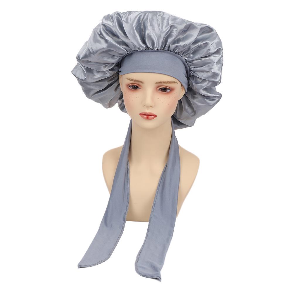 Wide Brim Satin Sleep Cap - Elastic Hair Protection for Women: Headscarf, Bath Cap, Hot Selling