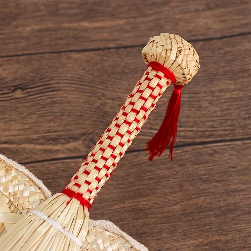 TaTanice Hand-Woven Straw Palm Leaf Fan