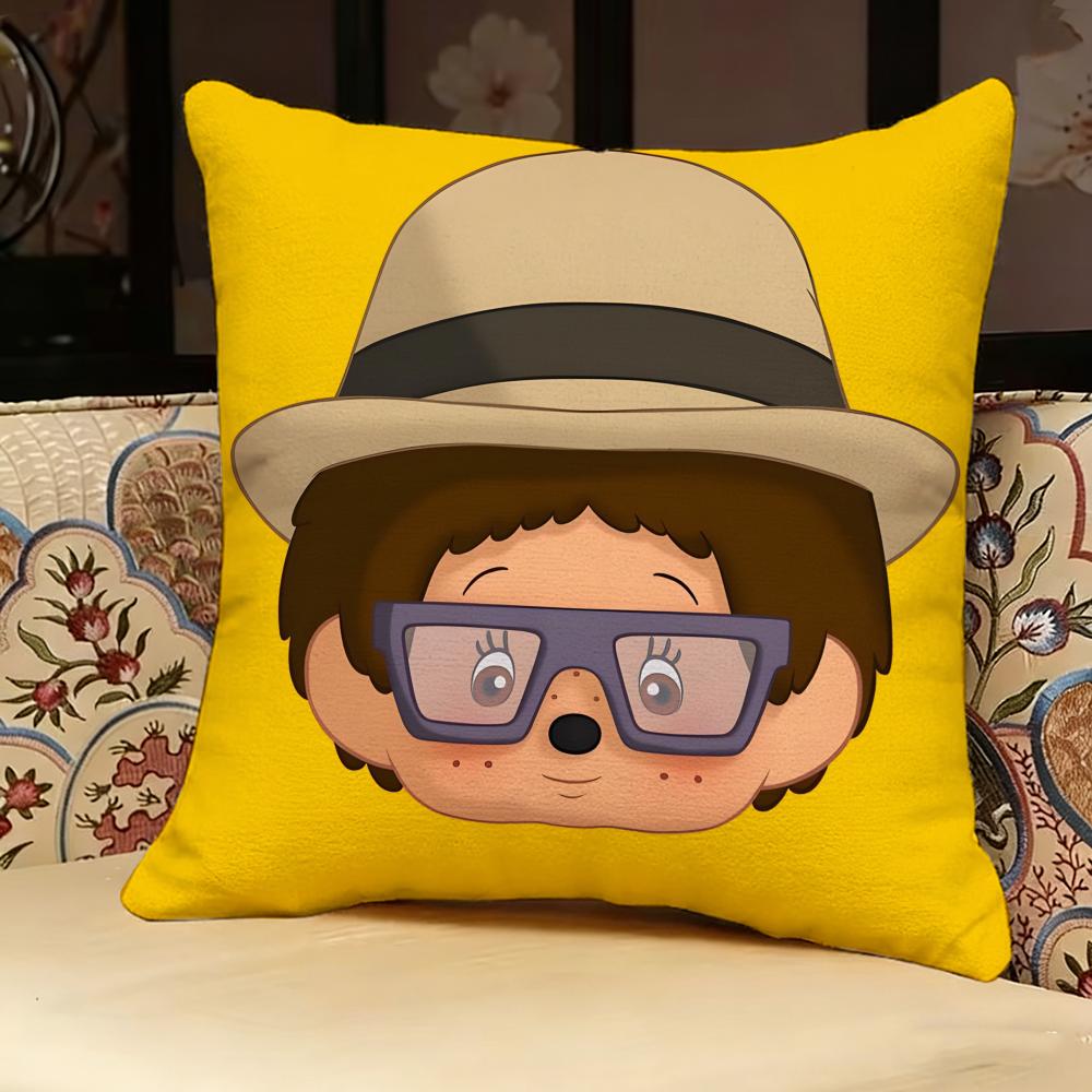 M-Monchhichi Cute Pillow Case Pillowcase, Double-Sided Printed, Sofa Cushion, Bedroom Headboard Pillow