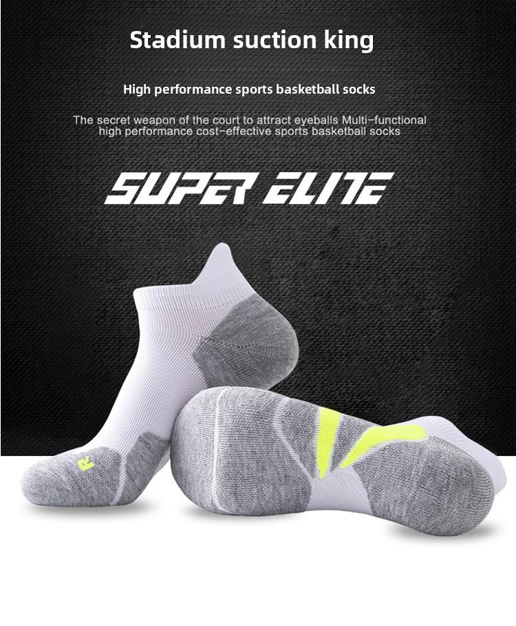 5 Paires de Chaussettes de Basket-ball Élite Épaisses pour Homme à Semelle Serviette à Séchage Rapide Chaussettes de Running Chaussettes de Sport d'Extérieur