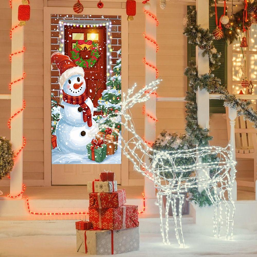 DIY Accessories Christmas Door Cover Multi Scene Window Sign Banners New Xmas Ornament  Christmas