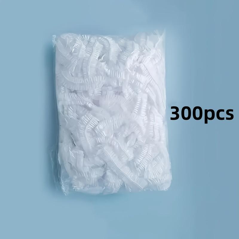 300/100 Stück Strapazierfähige Elastische Hochwertige Einweg-Duschhauben - Transparentes Plastik