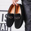 Sapatos masculinos de couro sem cadarço, leves, casuais, mocassins, clássicos, confortáveis, para dirigir, mocassins masculinos