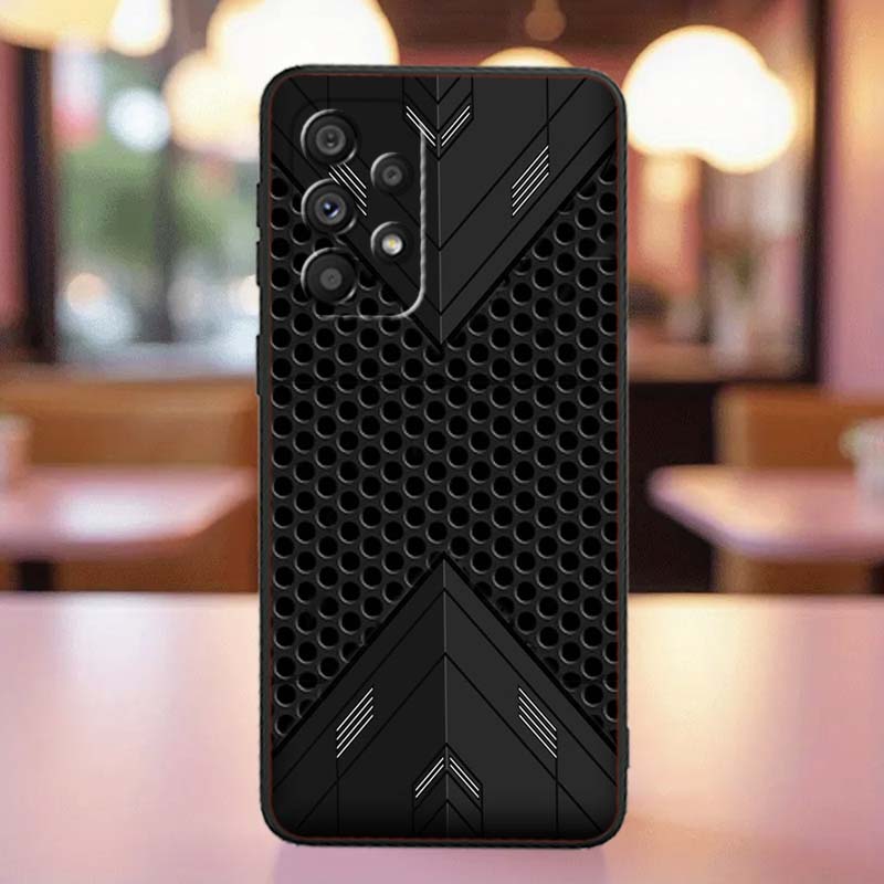 Black carved woven texture Phone Case For Samsung A41 A35 A34 A33 A32 A25 A24 A23 A21s A06 A05 A04 A03 Note 10 20 Ultra 5G Black