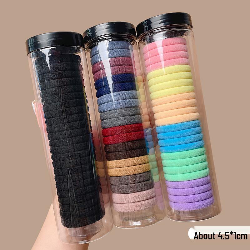 Women's Seamless Rubber Band Hair Tie - 2025 New High Ponytail, Simple Design with Leather Cover