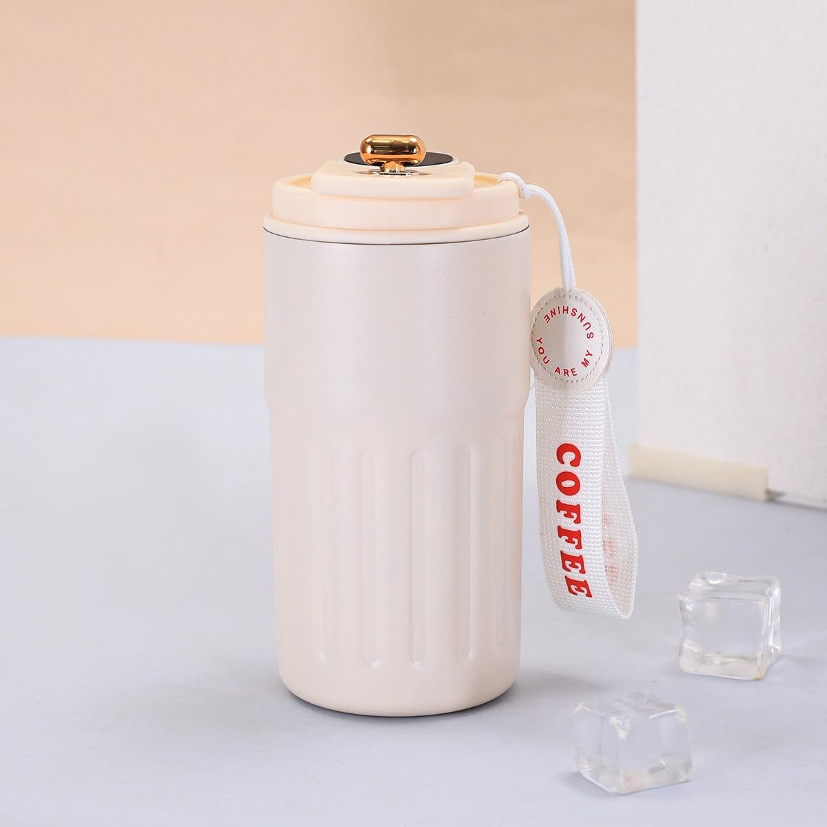 

New High Appearance Level Coffee Cup Stainless Steel Double Vacuum Thermos Cup Men and Women Portable Accompanying Water Cup 450ml