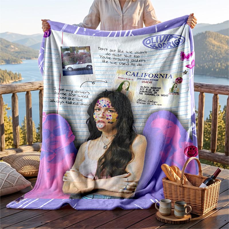 Warm Flannel Throw Blanket,Olivia Rodrigo Lightweight Cozy Blanket For Bed Sofa And Daily Use