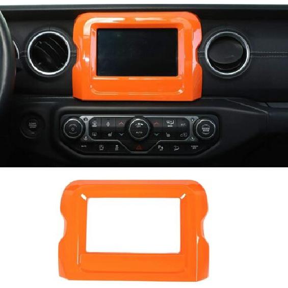 Zentrales Navigations-GPS-Panel-Zierleistenabdeckung für 18+ Jeep Wrangler JL Rubicon