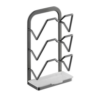 Wandmontierter Topfdeckelhalter Küchen-Topfdeckel-Ablageregal Stanzfreier Topfdeckel-Organizer mit abnehmbarer Abtropfschale zur Wand-Schneidebrettaufbewahrung