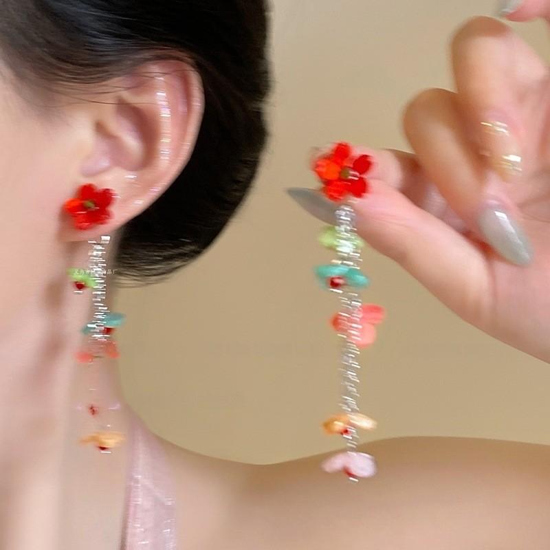 1Pair Summer Colorful Unique Dopamine Design Drop Dangle Earrings For Women Girl Korean Fashion Jewelry Accessories