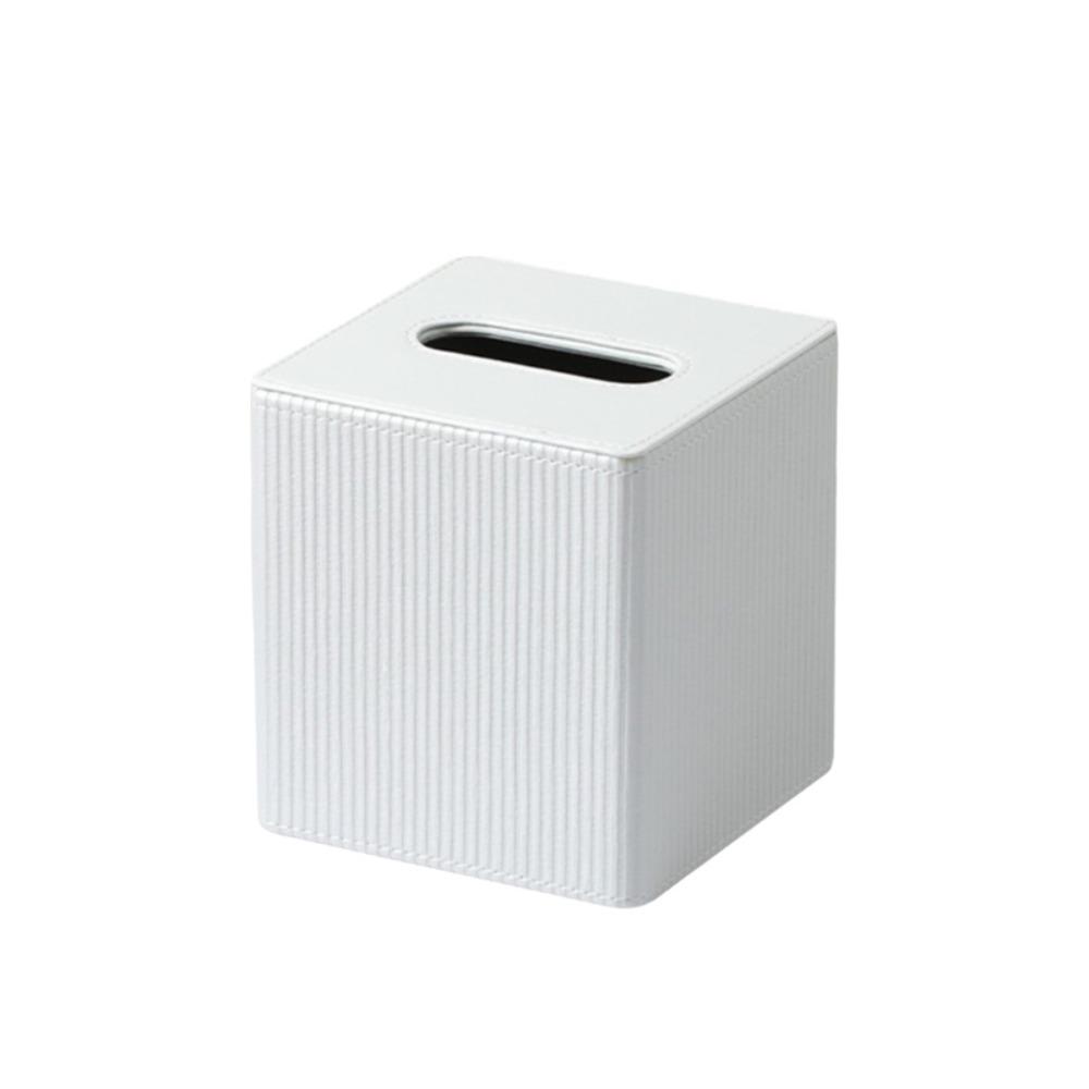PU Leder Quadratische Taschentuchbox Magnetverschluss Römische Säulenstreifen Taschentuchspender Kurzer Flor Futter Verbreiterte Öffnung