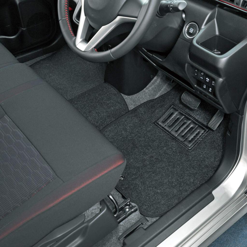 Bonform 6450-38BK Car Mat, Value Mat, Light Weight Wagon, Set of 5, Anti-slip, Heel Pad, Stopper Compatible, Black