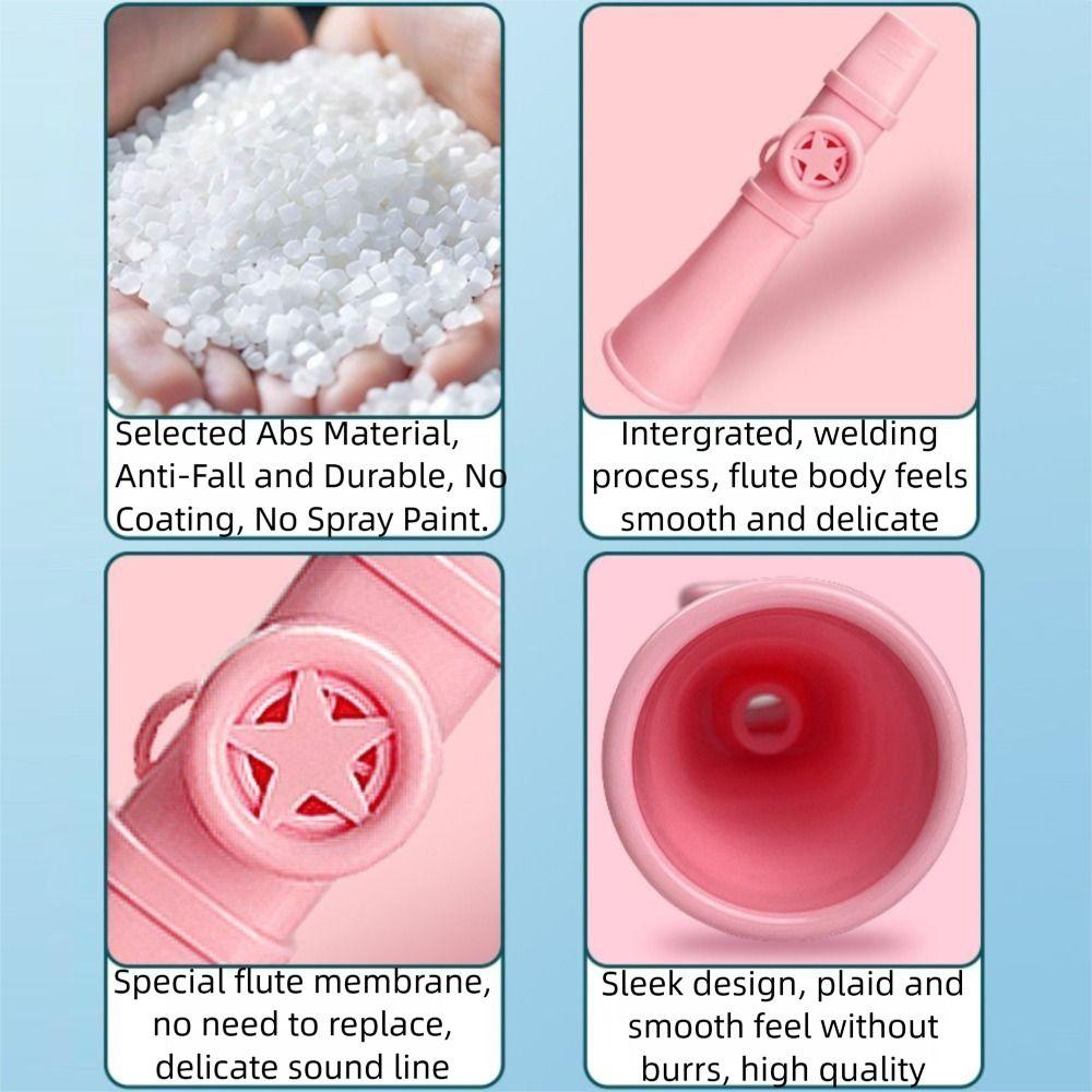 ABS Kazoo Flute with Lanyard Musical Whistle Toy Portable Musical Instruments  Boys Girls Gift