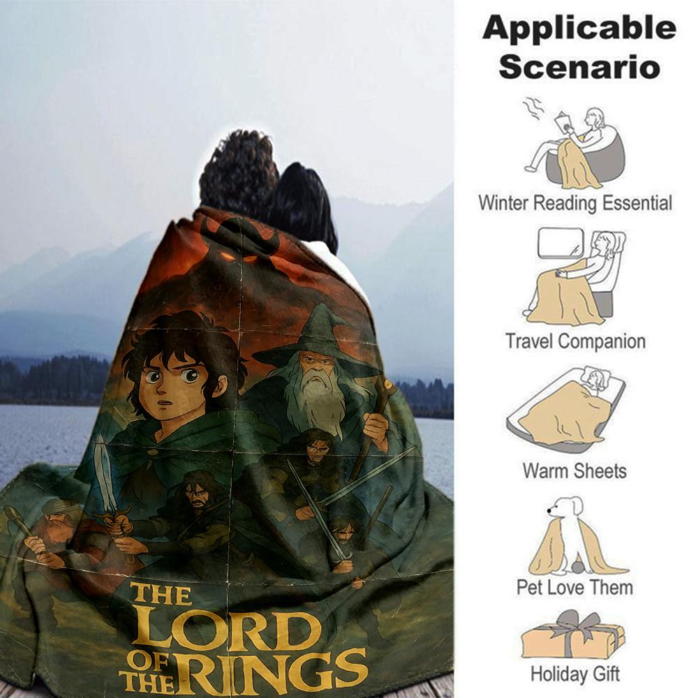 1pc Lord of the Rings Flannel Blanket - Soft Warm Throw for Home, Office, TravelL1346