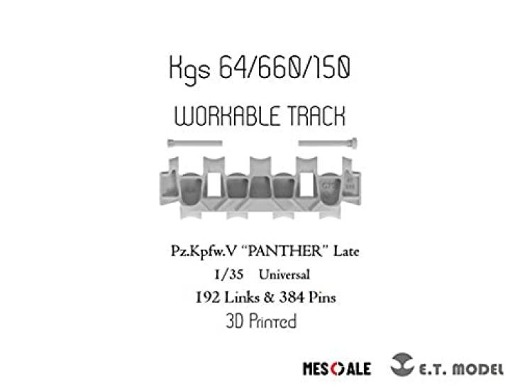 

ET Model WWII Немецкий армейский танк Пантера поздней модели Набор гусениц Пластиковые детали для модели для 3D-печати 1/35 (3D-печать) P35-001