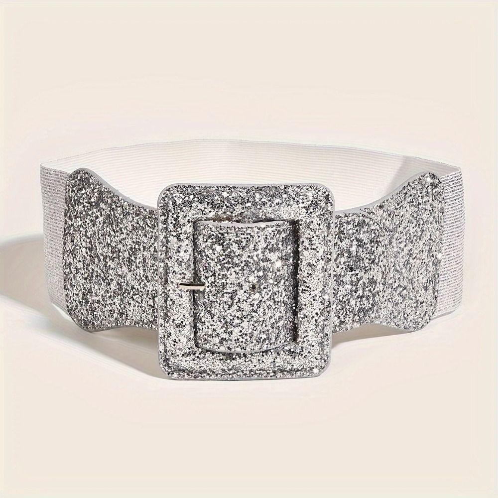 Wide Waist Strap Punk Style Decoration Belt Exquisite Stretch Waistband  for Women