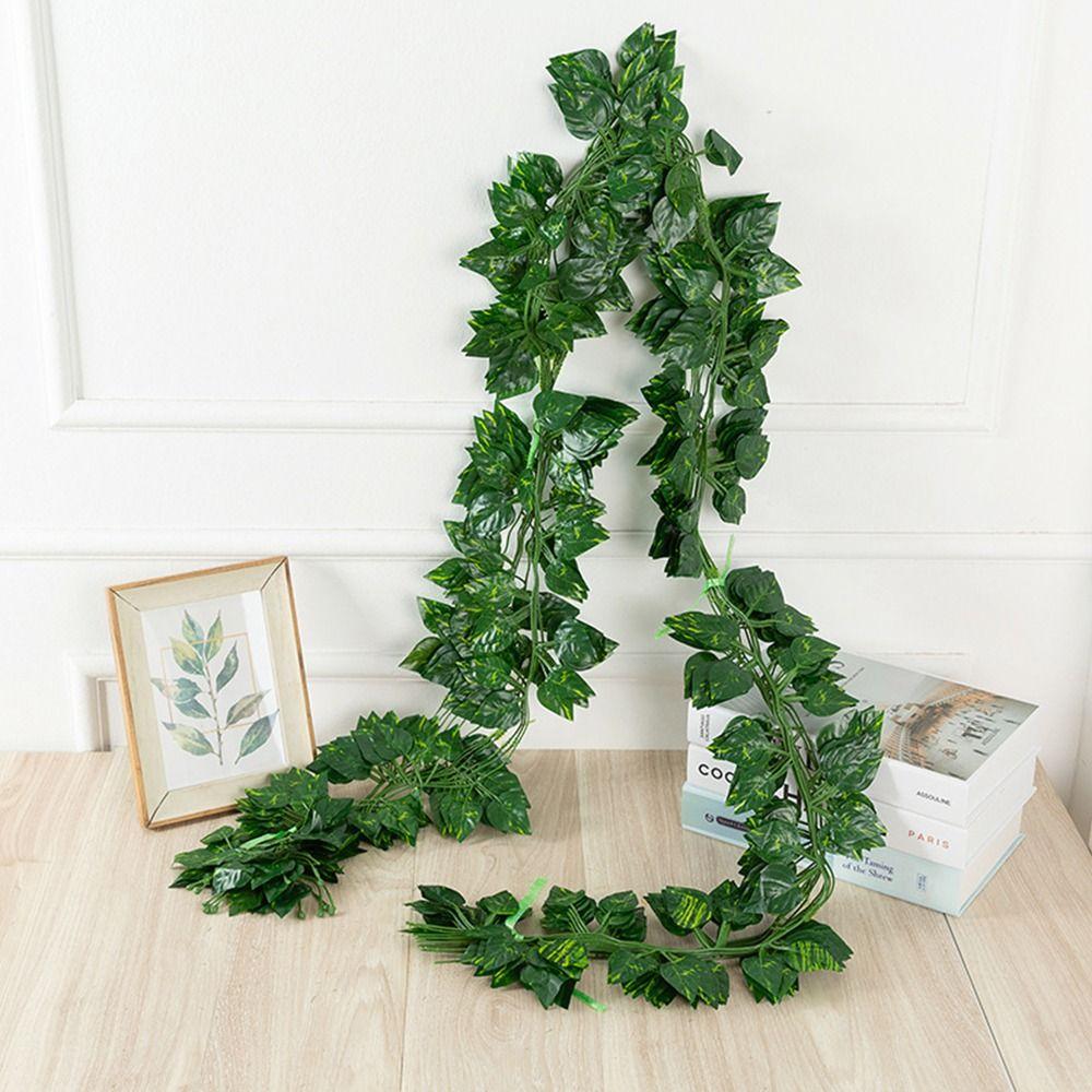 12PCS Green Artificial Ivy Leaf Flexible Vine Lightweight Hanging Garland DIY Accessories Craft Artificial Vine Party Supplies