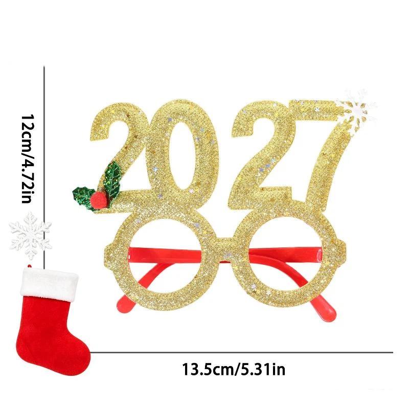 Year 2027 Headband Eyeglsses Gold Headbands Women Red Hairband Star Hair Accessories Christmas Party Decor