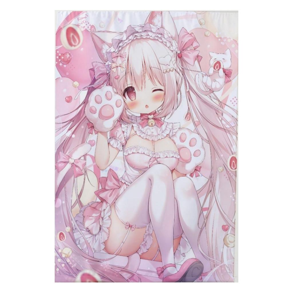 TTTaodou Anime Girl Game Tapestry Pink Cloth Dorm Bedroom Decor Tapestry B2 High Quality Fabric Multi Size Flat Print Design