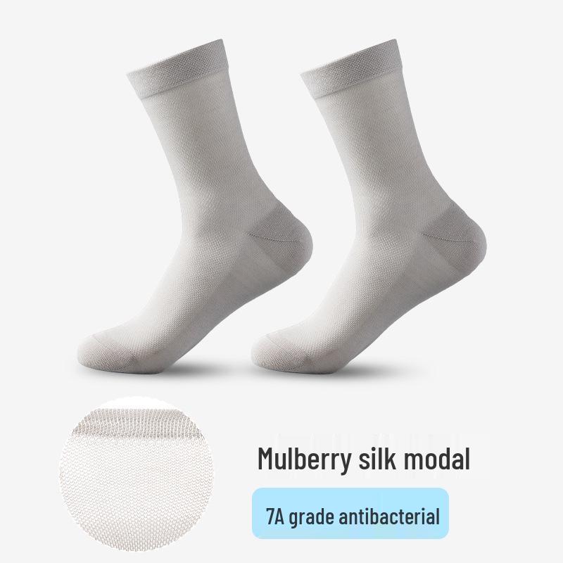 

Мужские длинные носки из модала и шелка тутового дерева черного цвета - Дышащие, Антибактериальные, Летние, для делового стиля 39-45