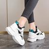 Fashion Women's Mixed Color High-heeled Sneakers Breathable Mesh Heightening Vulcanized Shoes Women's Lace-up Thick-soled Sneakers