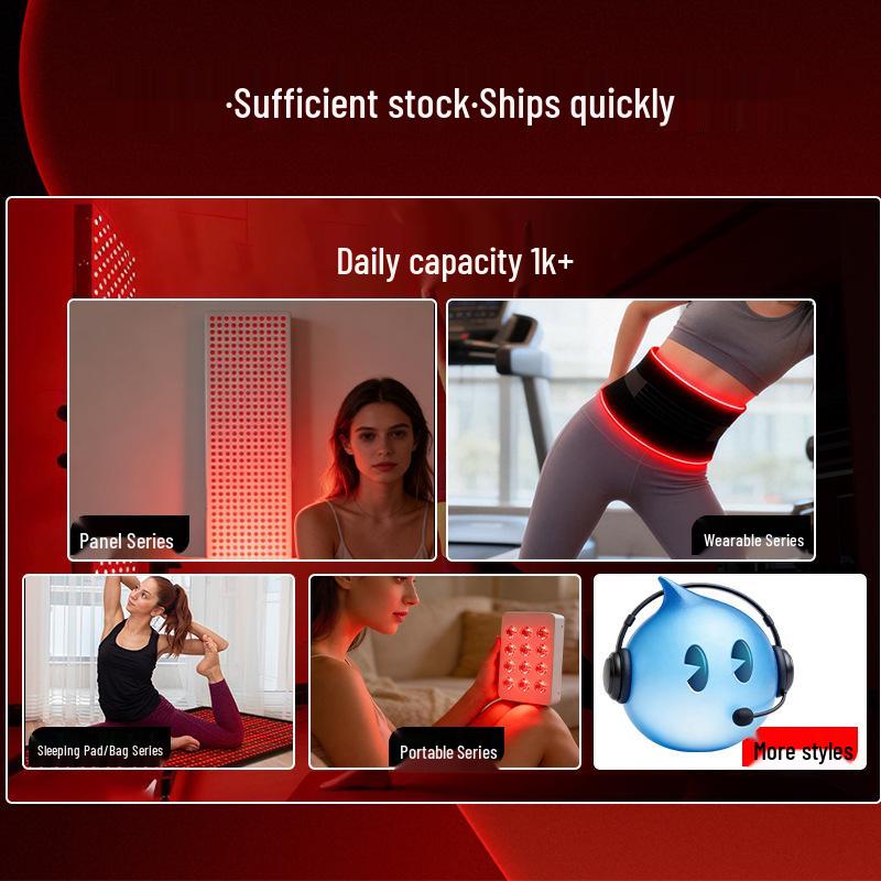 Large Portable Red Light Therapy Lamp with Adjustable Stand on Wheels