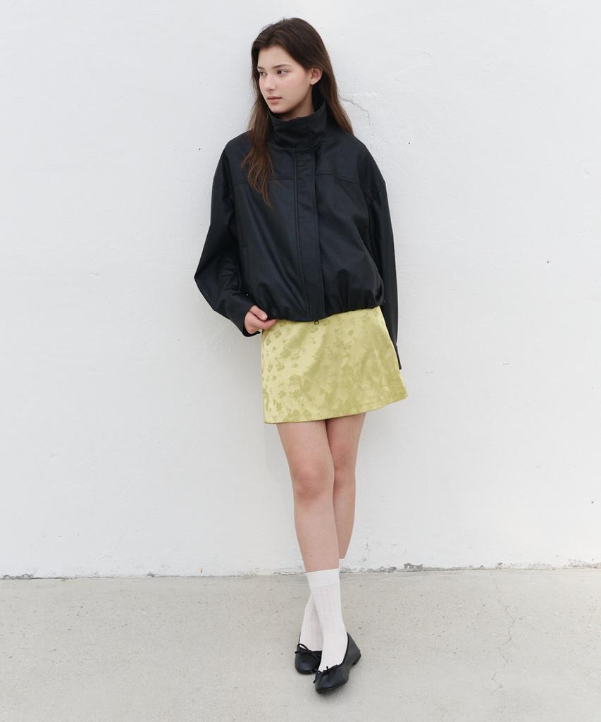 Bikomelli Aira Satin Mini Skirt_Olive