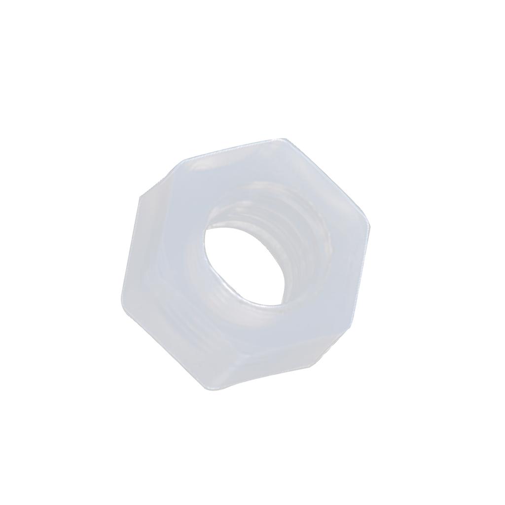 50Pcs Hex Nuts Plastic Environmental Corrosion White Resistance Hexagonal Nuts for Industrial Accessories