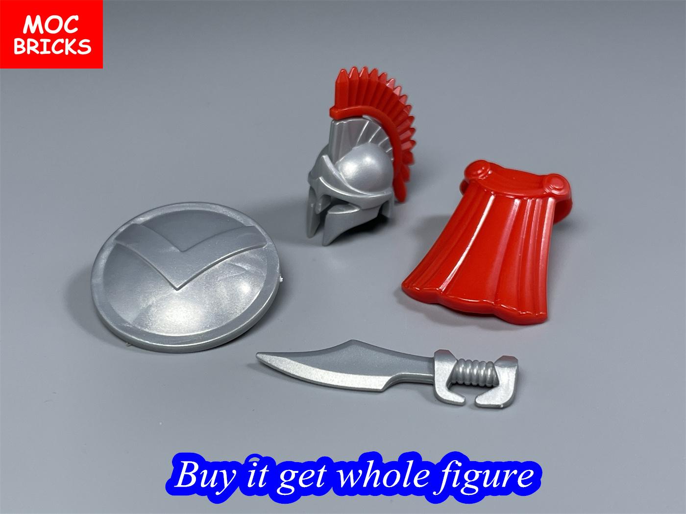 MOC Bausteine Mittelalter Burg Ritter Pfeil Actionfiguren Spartaner Krieger Römische Bausteine Zubehör Kinderspielzeug Geschenk 1pcs