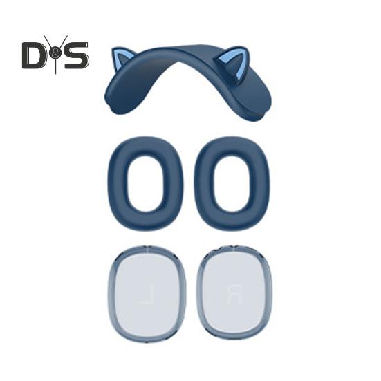 

Защитный чехол для наушников, защита на 360 градусов, противоскользящий водонепроницаемый, простой в установке силиконовый защитный чехол для AirPods Max синий