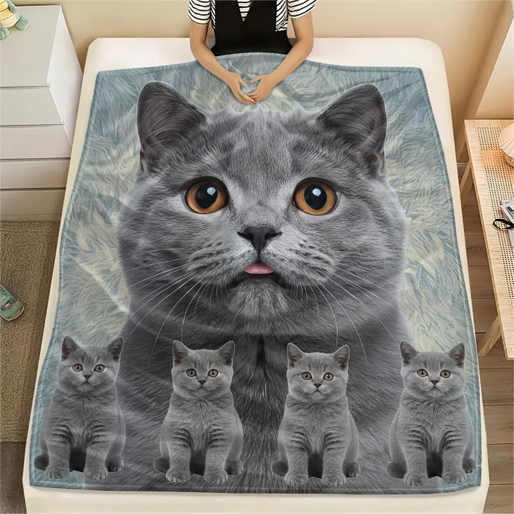 1 Stück Spielzeug Tigerkatzen-Print Flanelldecke, Hohe Qualität, Bequem für alle Jahreszeiten, Heimdekoration, Wärme und Komfort, Perfekt für Geschenke