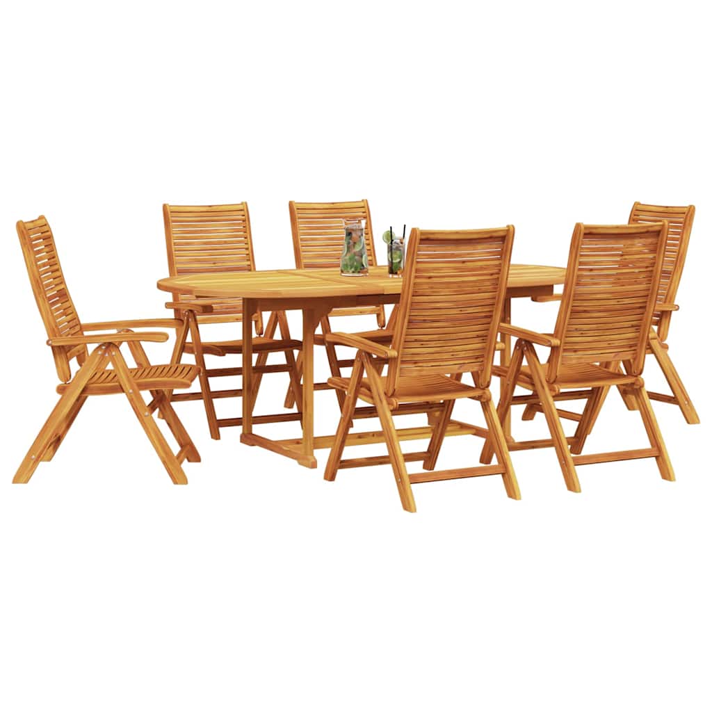 Garden Dining Set 7 pcs Brown Solid Acacia Wood
