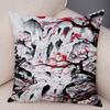 Japan Style Ink Cushion Cover for Sofa Home Double Print Decor Beautiful Scenery Warrior Girl Pillowcase Soft Plush Pillow Case