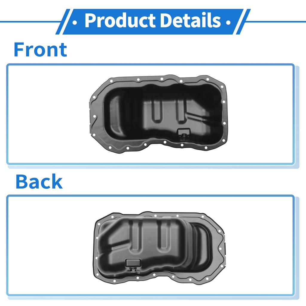 UXCELL No.PE0710400A Engine Oil Pan Oil Pan Sump Transmission Oil Pan for Mazda 3 2.0L 2.5L 2.3L 2012-2013 Iron Black