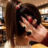 2Pcs Cute New Year Hair Rope 2026 Horse Year Rubberband Zodiac Golden Pony Knitted Hair Tie Horse Year Hair Ring Girls Gift