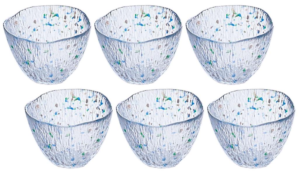 Aderia Shonai Craft Clear Soup Container, 9.2cm x 6.5cm, Flower Design, Crystal Glass, Made in Japan, F-70270