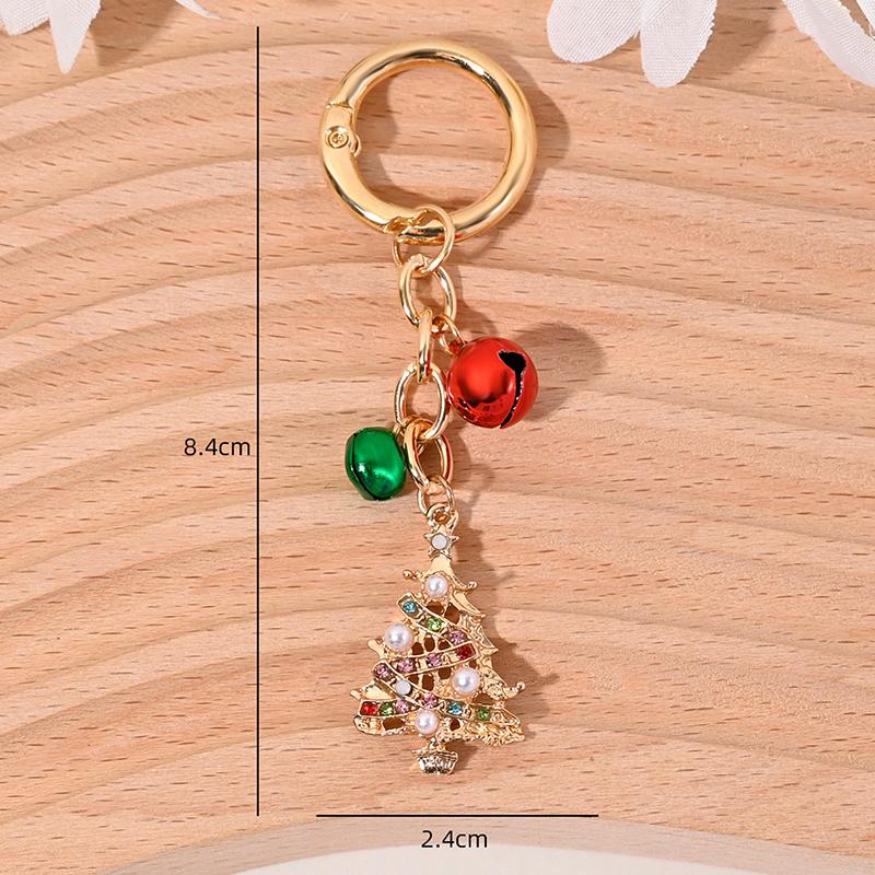 New Christmas Tree Santa Claus Keychains Bag Charm For Women Exquisite Bag Pendant Car Key Ring Jewelry Christmas Gift
