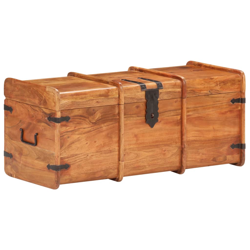 Truhe 90 x 40 x 40 cm Massives Akazienholz